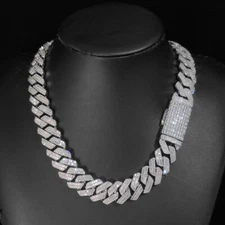 20mm Hip Hop TopBling T Zircon Cuban Link Chain Necklace Bracelet Gold Plated