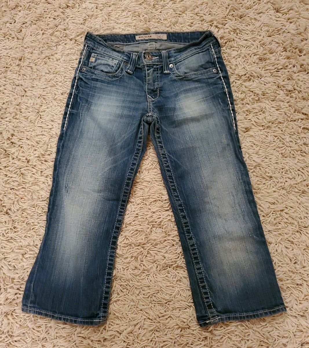 Big Star Casey K Medium Wash Low Rise Fit Cropped Capri Jeans Size 27