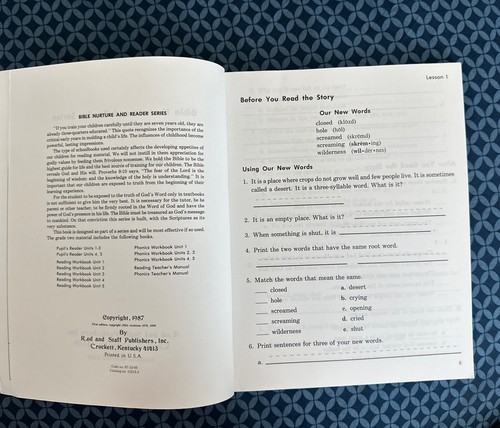 Rod and Staff— Reading Workbook, Unit 3 (1987,) Grade 2 - Picture 3 of 3