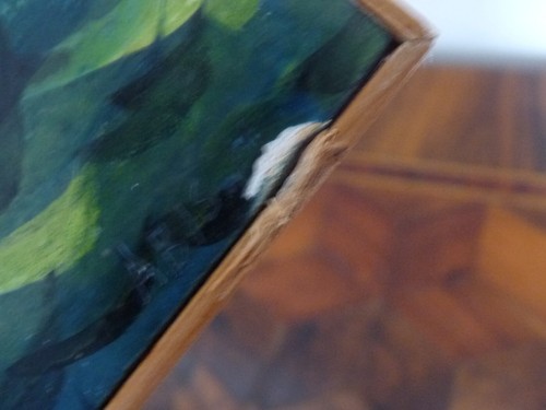 Superbe ancienne Peinture originale huile sur panneau de Mario Abis 1924 italia - Bild 9 von 9