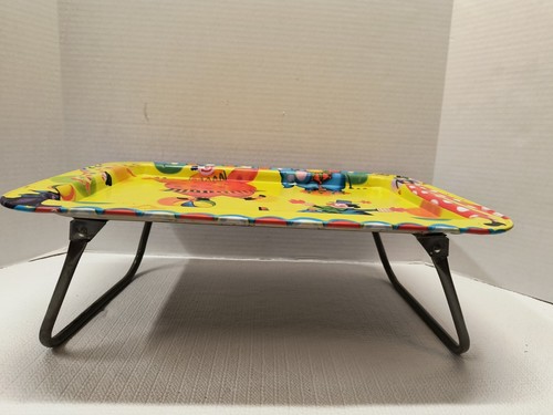 Vintage 80's Yellow Circus Clown Folding Metal TV Dinner Tray - Picture 17 of 19