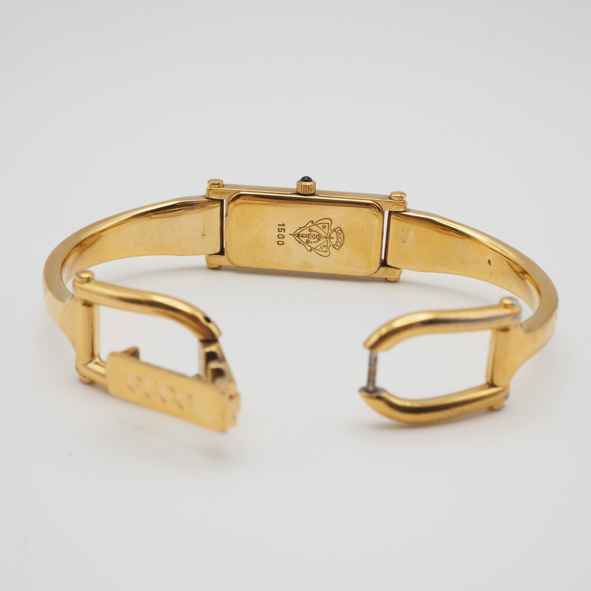 Very good] GUCCI 1500L Watch Gold Square Dial Swiss Rectangle