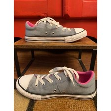 Converse All Star Chuck Taylor Grey Gray Hot Pink Low Top Worn 1 Time 2 Junior