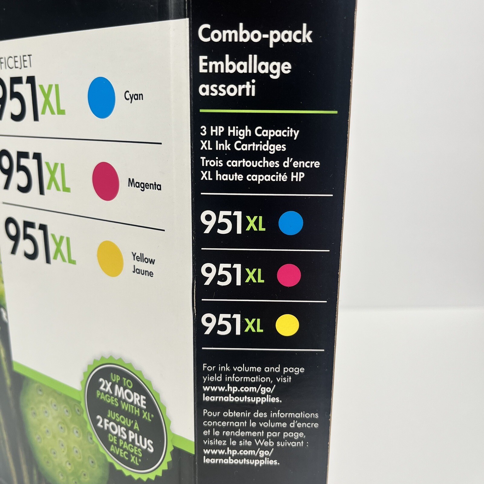 HP 951XL 3 Pack Color Ink Cartridges Cyan/Magenta/Yellow Exp Dec