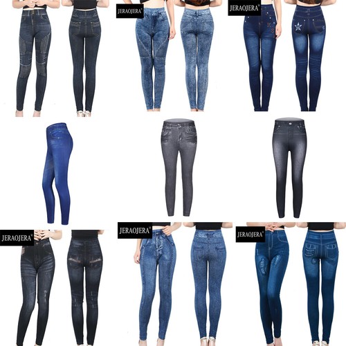 Womans Jeggings One Size Printed Denim 