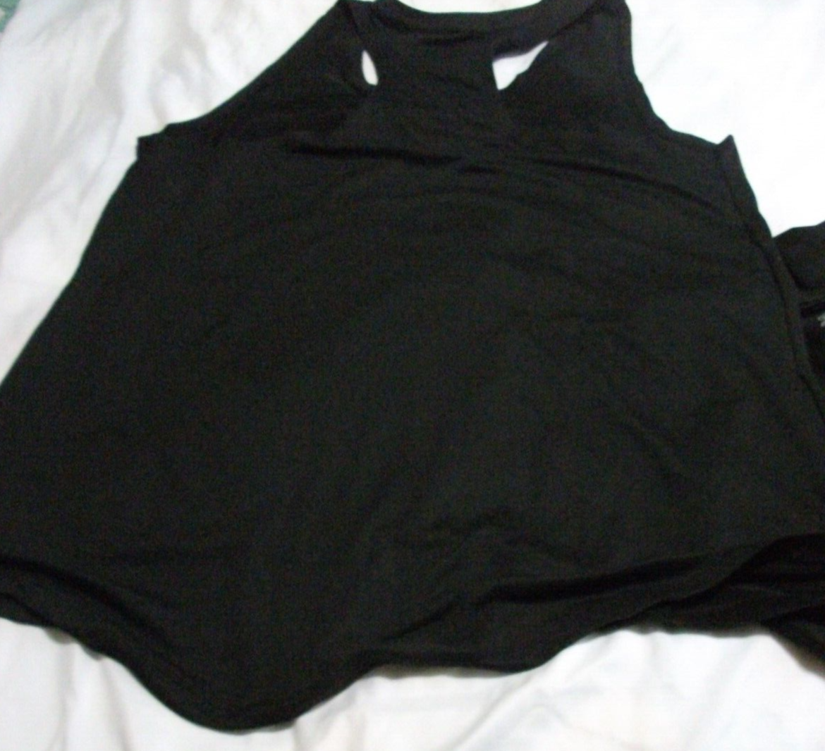 athletic-works-black-razorback-lightweight-work-out-top-size-m-10-12-ebay