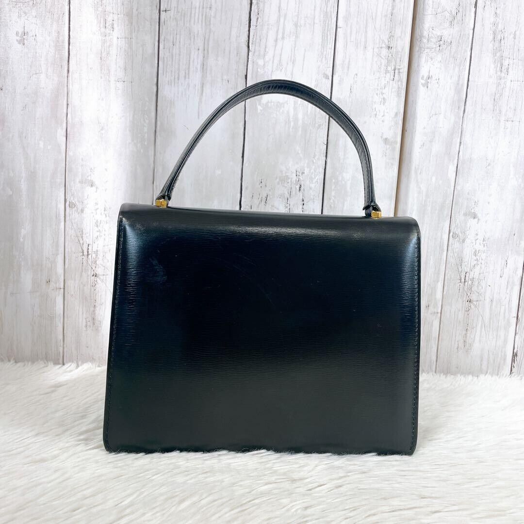 Launer London Bag Handbag Black Leather Small 19x23.5cm USED Launer London Bag Handbag Black Leather Small 19x23.5cm USED