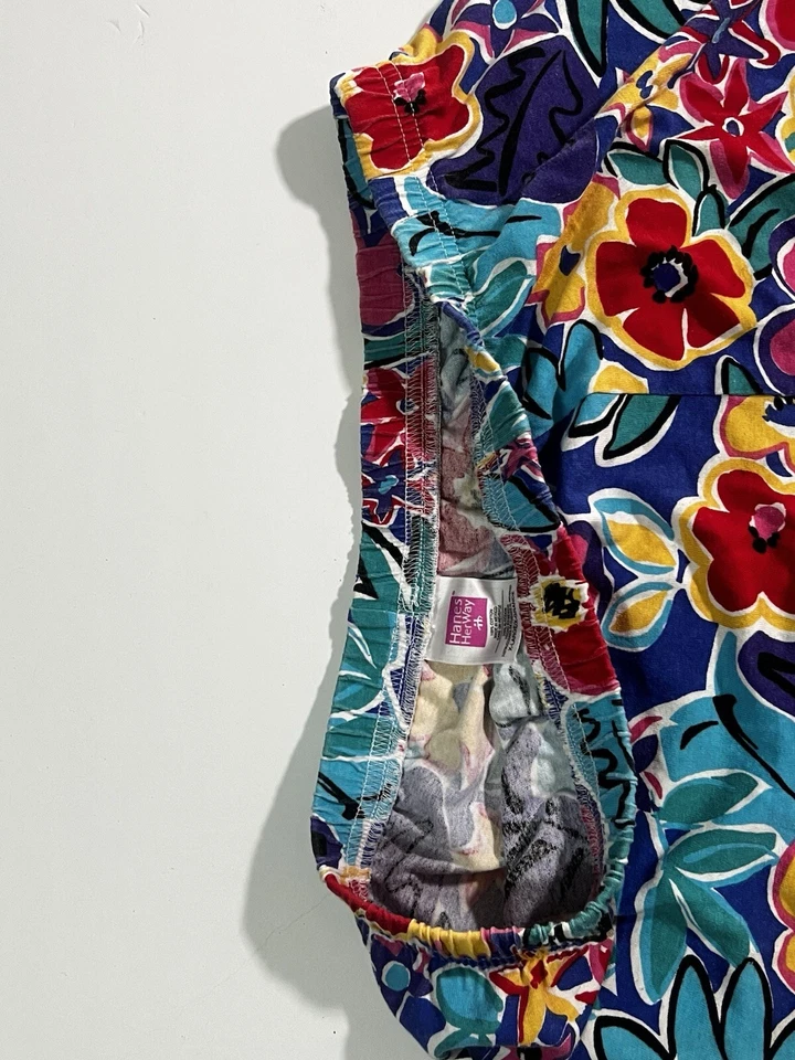 Винтажные женские шорты Hanes размер XL цветочный узор стильные легкие 90-е мама - Изображение 2 из 4