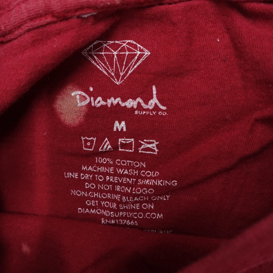 Camiseta Top Diamond Supply Co. Mujer Talla Mediana Roja Tie Dye Manga Corta Algodón Foto 2 de 4