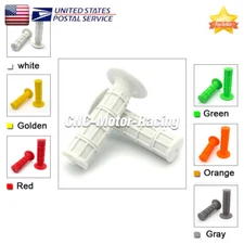 White Pivot Dirt Bike Pit Rubber Hand End HandleBar Grips thumb Twist Throttle