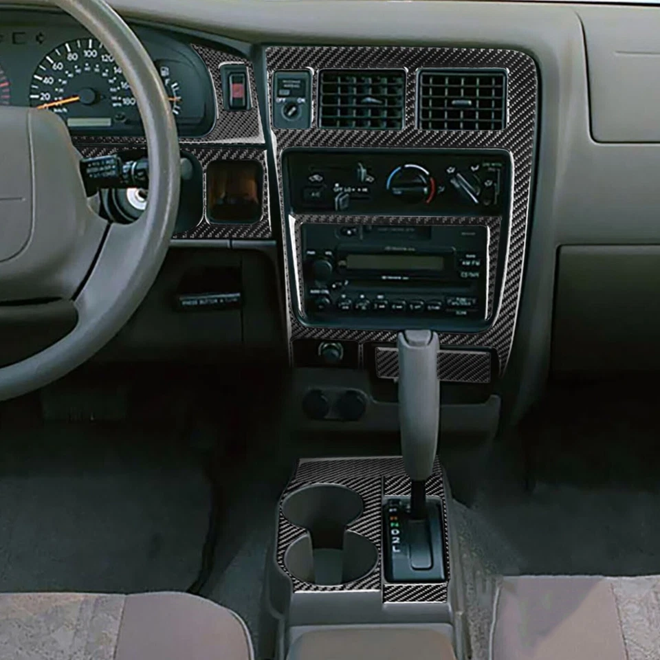 Kits completos de cubierta interiores de fibra de carbono real de 26 piezas para Toyota Tacoma 2001-04 Foto 2 de 4