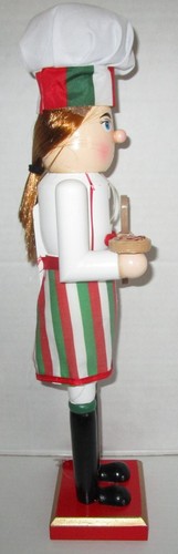 CHRISTMAS NUTCRACKER 3.94" x 3.15" x 16" FEMALE ITALIAN PIZZA BAKER by Ashland® - Picture 2 of 4