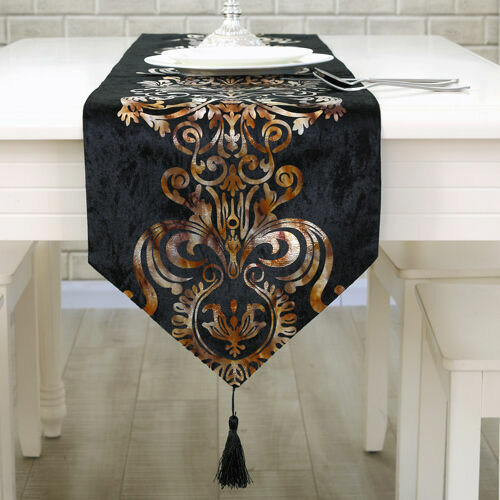 Table Runner Cloth Wedding Party Decorative Raised Flower Blossom Flocked Damask - Picture 7 of 16