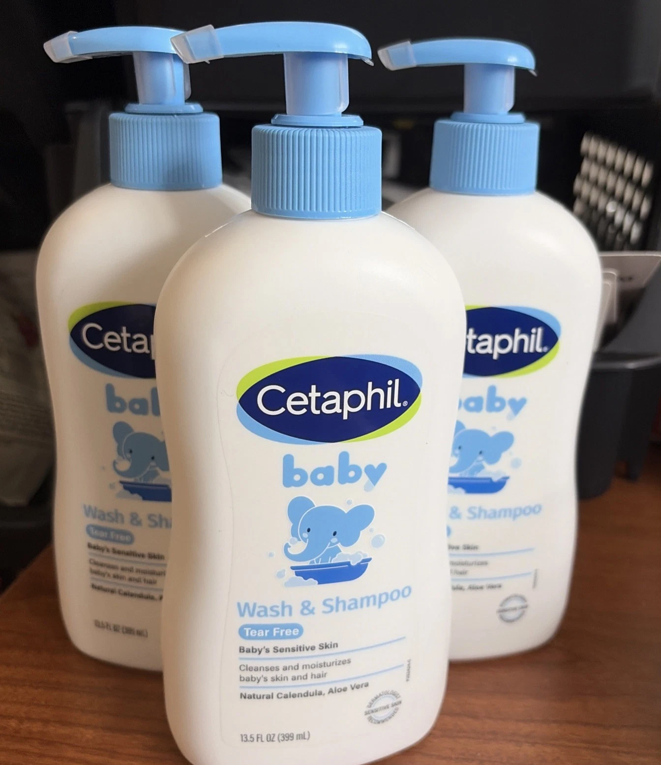 Cetaphil Baby Wash & Shampoo with Natural Calendula Tear-Free 13.5oz 3 pk BULK