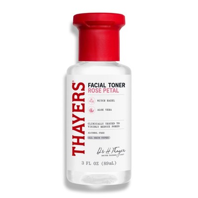 THAYERS Alcohol-Free Rose Petal Witch Hazel Facial 3 Fl Oz (Pack of 1), Clear
