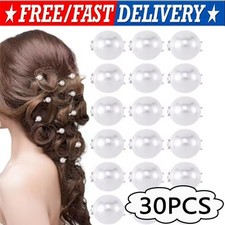 30Pcs Pearl Hair Clips Slide Bridal Accessory Geometric Snap Hairpins Barrette