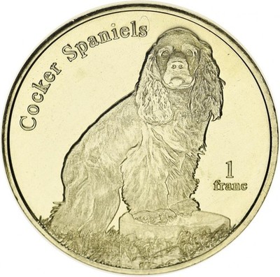 Saint Barth?lemy 1 franc 2019 UNC France dog Cocker Spaniel (cocker spaniel)