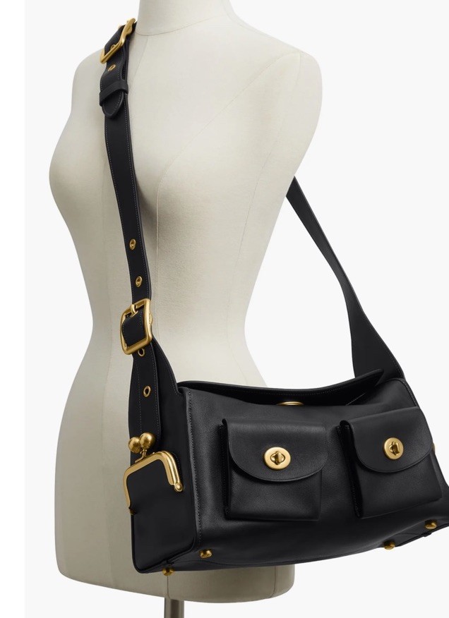 Sale !!! Coach Haversack Black Leather Turnlock Coach Originals
