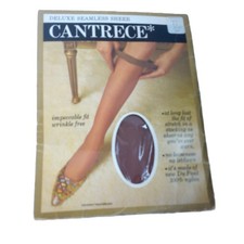 Vintage 1965 CANTRECE Nylon Deluxe Seamless Sheer STOCKINGS Size 8 Taupe 9.5-10