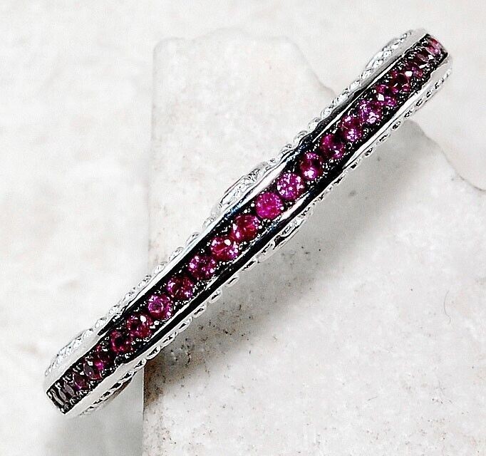 1CT Heat Treated Rubellite Tourmaline 925 Sterling Silver Ring Jewelry Sz 6 MP1