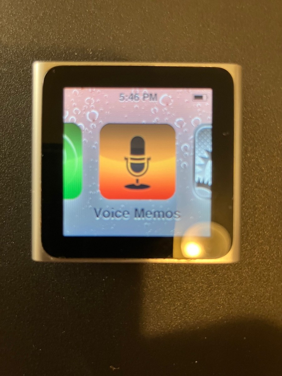 Apple iPod nano 6th Generation SIlver Color A1366 #2385 8gb USED