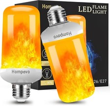 Upgraded LED Flame Light Bulbs, 4 Modes Flickering Light Bulbs with Upside D...