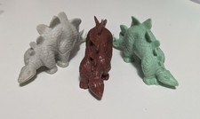 Marx Dinosaurs Stegosaurus 1970s Prehistoric Playset Figures Plastic Lot of 3