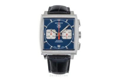 Tag Heuer Monaco Chronograph Blue Dial Stahl Automatik Herrenuhr Ref. CW2113-0