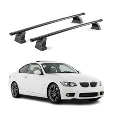 Stahl Dachtr�ger f�r Bmw 3er E92 Coup� 2006-2012 T�V Abschlie�bar 2tlg Schwarz