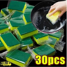 30Pcs Heavy Duty Double-Sided Scrub Sponges Dishwashing Cleaning Pad for Kitchen