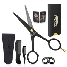 5" Professional Beard and Mustache Scissors, Black Color Beard Scissors Come wit