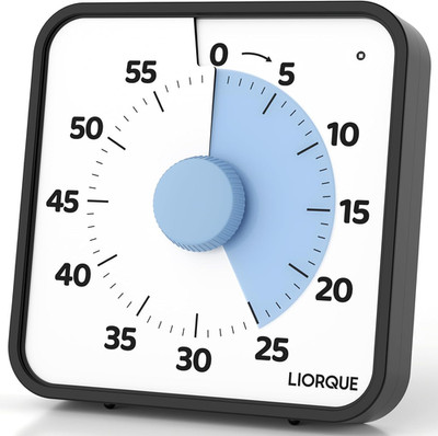60 Minute Visual Timer for Kids and Adults, Non-Ticking 7.5 Inch Large