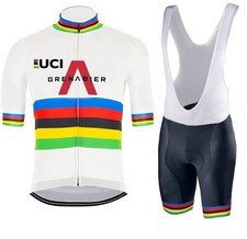 COMPLETO CAMPIONE DEL MONDO CICLISMO GIACCA SALOPETTE BICI CORSA GANNA size L XL