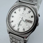 Vintage Orient Self-Winding Automatic Watch Men 21 Jewels Silver Steel Day Date