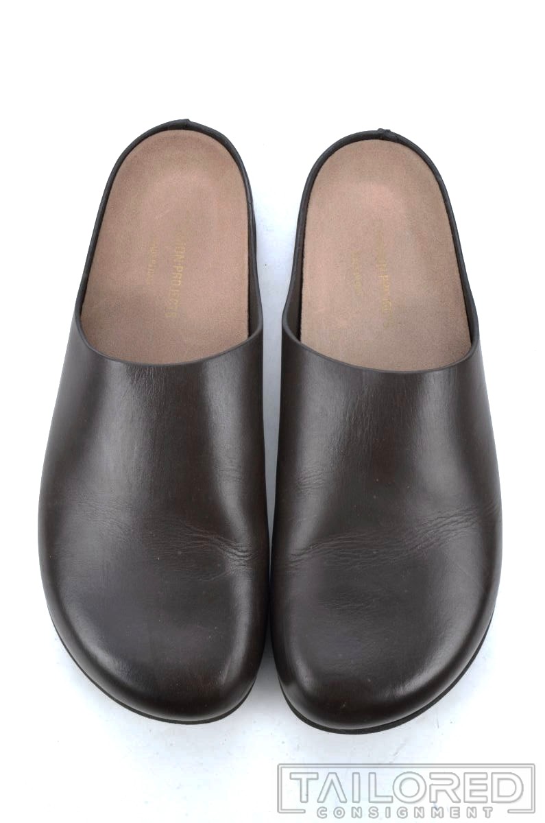 COMMON PROJECT Solid Brown Leather Clog Mule Shoe… - image 6