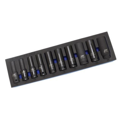 US PRO 10PC 1/2"" Drive 6PT Deep Impact Sockets 10mm-24mm Metric 80mm Long CR-MO