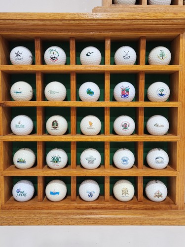 75 Logo/Commemorative Golf Balls + Wood Display Case – Courses & 1996 Olympics - Picture 2 of 24
