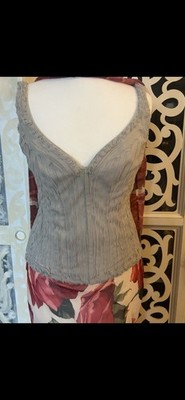 Marvel by La Perla Korsett Gr. 36 Seide Handgefertigt Elastisch Top Luxus Jades