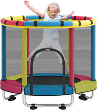Kids Trampoline with Safety Net, 47" Indoor  Outdoor Fun for Ages 1-8