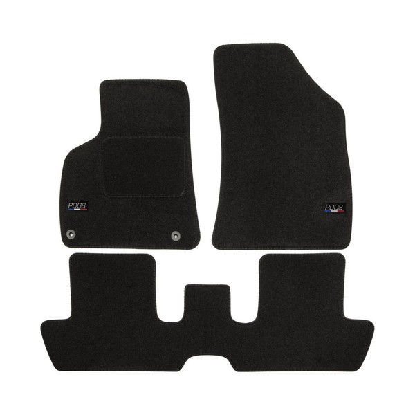Velour FußMatten Automatten Mit Logo FüR Peugeot 3008 2009-2016 Bef. Rund-image