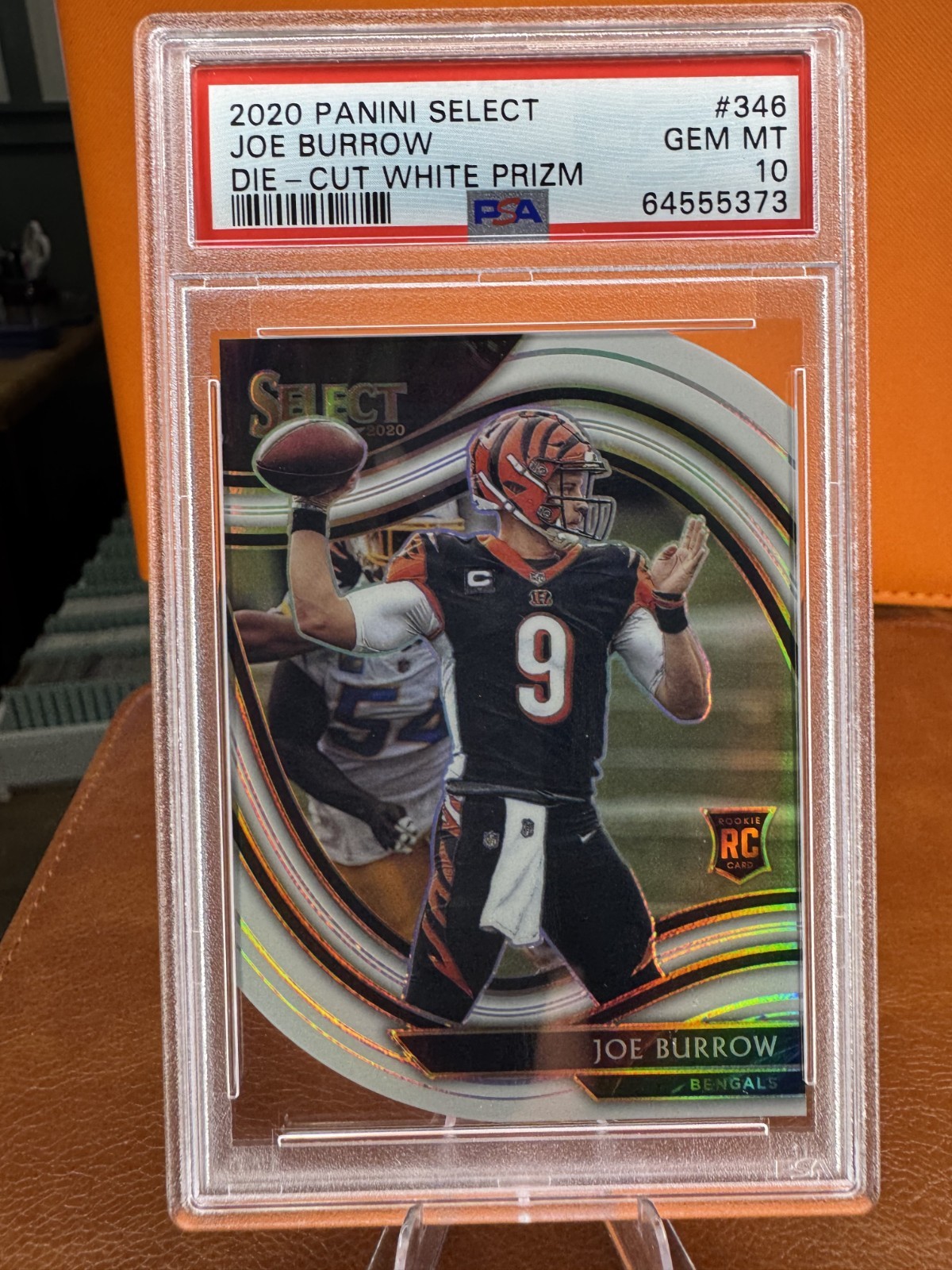 Joe Burrow RC Rookie 2020 Select White Prizm Die-Cut Field Level #346 PSA 10