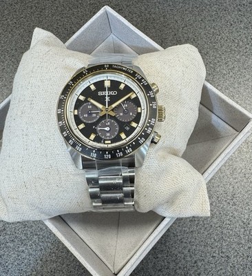 Seiko Prospex Speedtimer Solar Steel Bracelet Black Dial Watch
