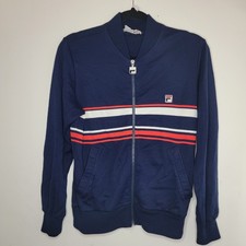 90s FILA full zip sweater SIZE US 32 navy blue red white SFH