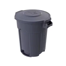 20 Gal. Grey Heavy Duty Commercial Outdoor Trash Can with Domed Lid