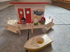 1973 Hasbro WEEBLES MARINA  Missing Piers, 2 Boats, Other Accessories 