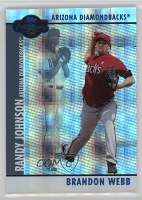 2008 Topps Co-Signers Hyper Plaid Blue 50/50 Brandon Webb Randy Johnson HOF 1ug3