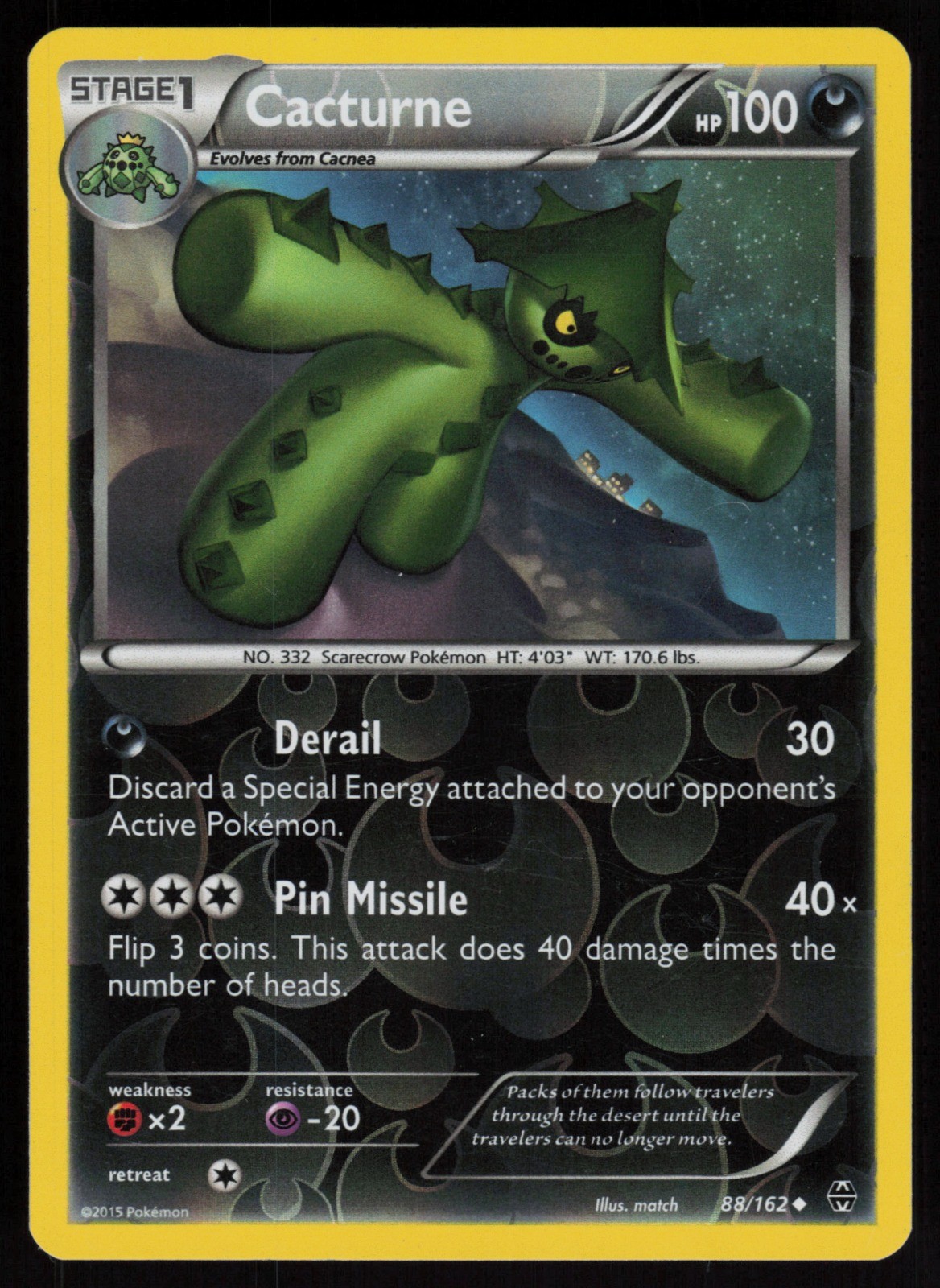 Reverse Holo Cacturne 88/162 XY - BREAKthrough Pokemon TCG Card