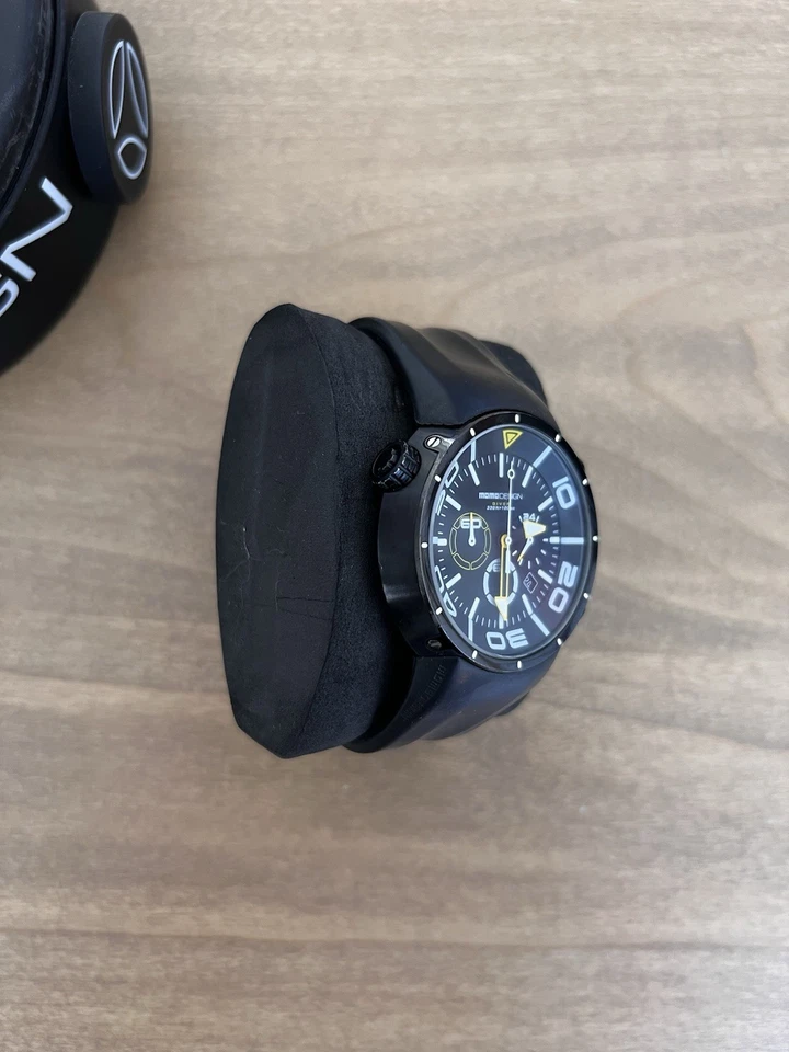 Momo Design Diver Pro Chronograph Watch Stainless Steel Black MD1005BK-BKRB-01BB - image 3 of 4