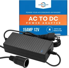 AC to DC Converter 110V to 12V 15A, Power Supply Cigarette Lighter Adapter to Wa