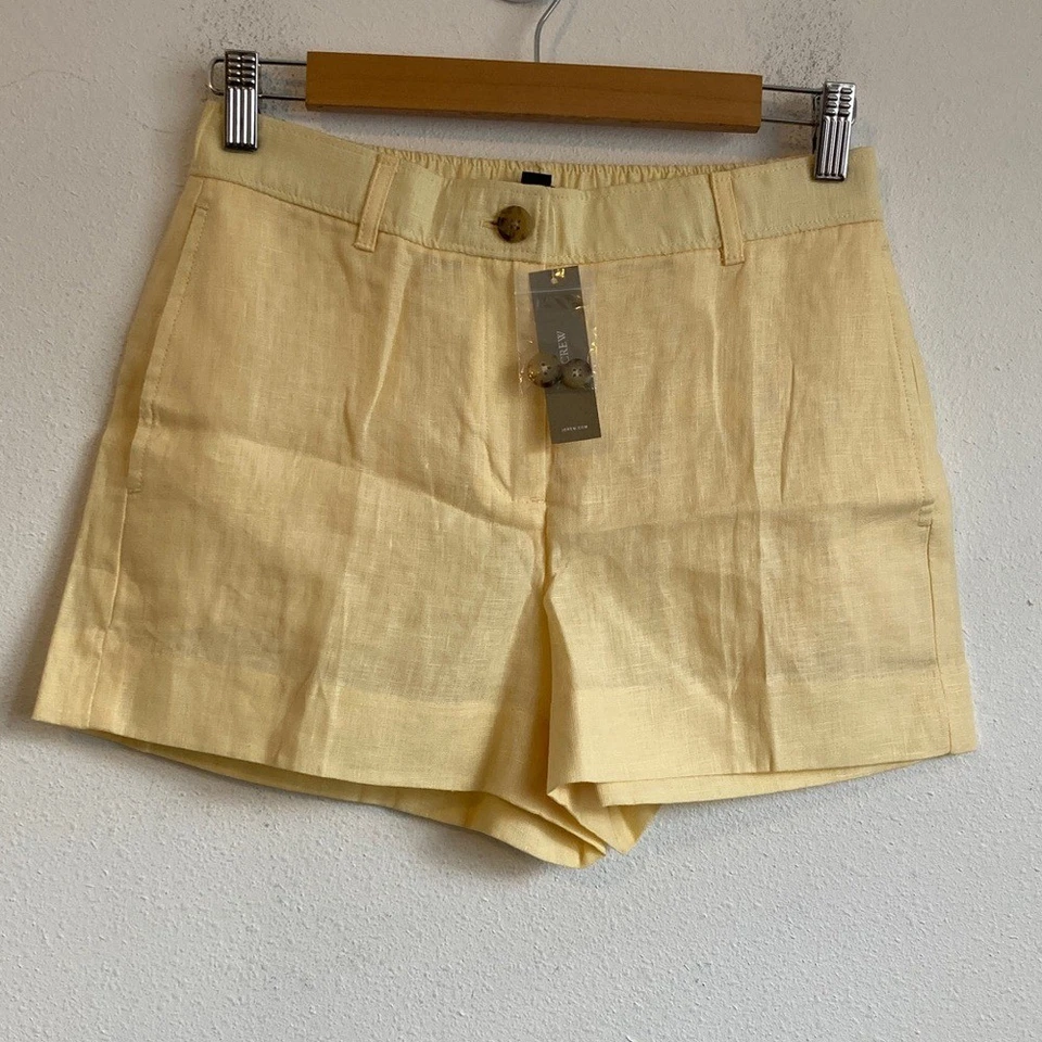 J. Corto para mujer Crew 3" Harbor en lino XS Sweet Merengue Foto 2 de 4